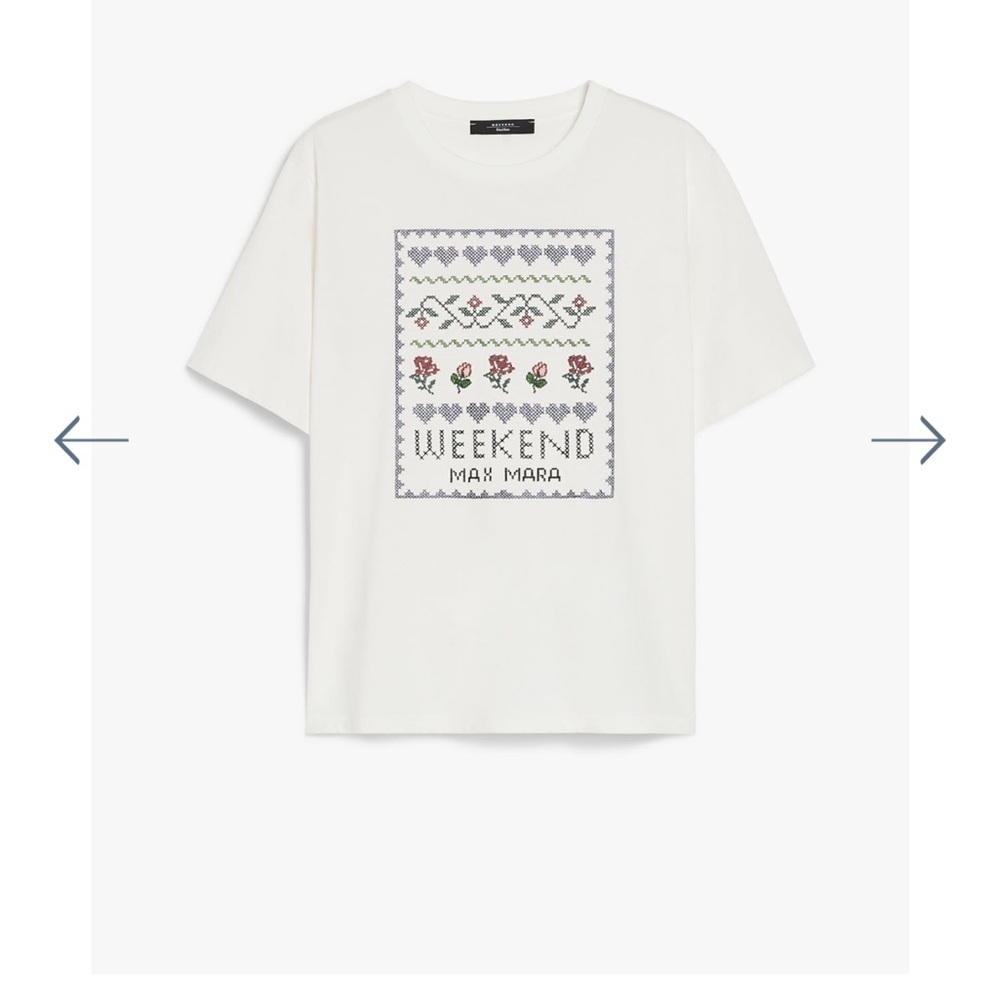 Max Mara Embroidered Tee - Size Large - Picture 2 of 8
